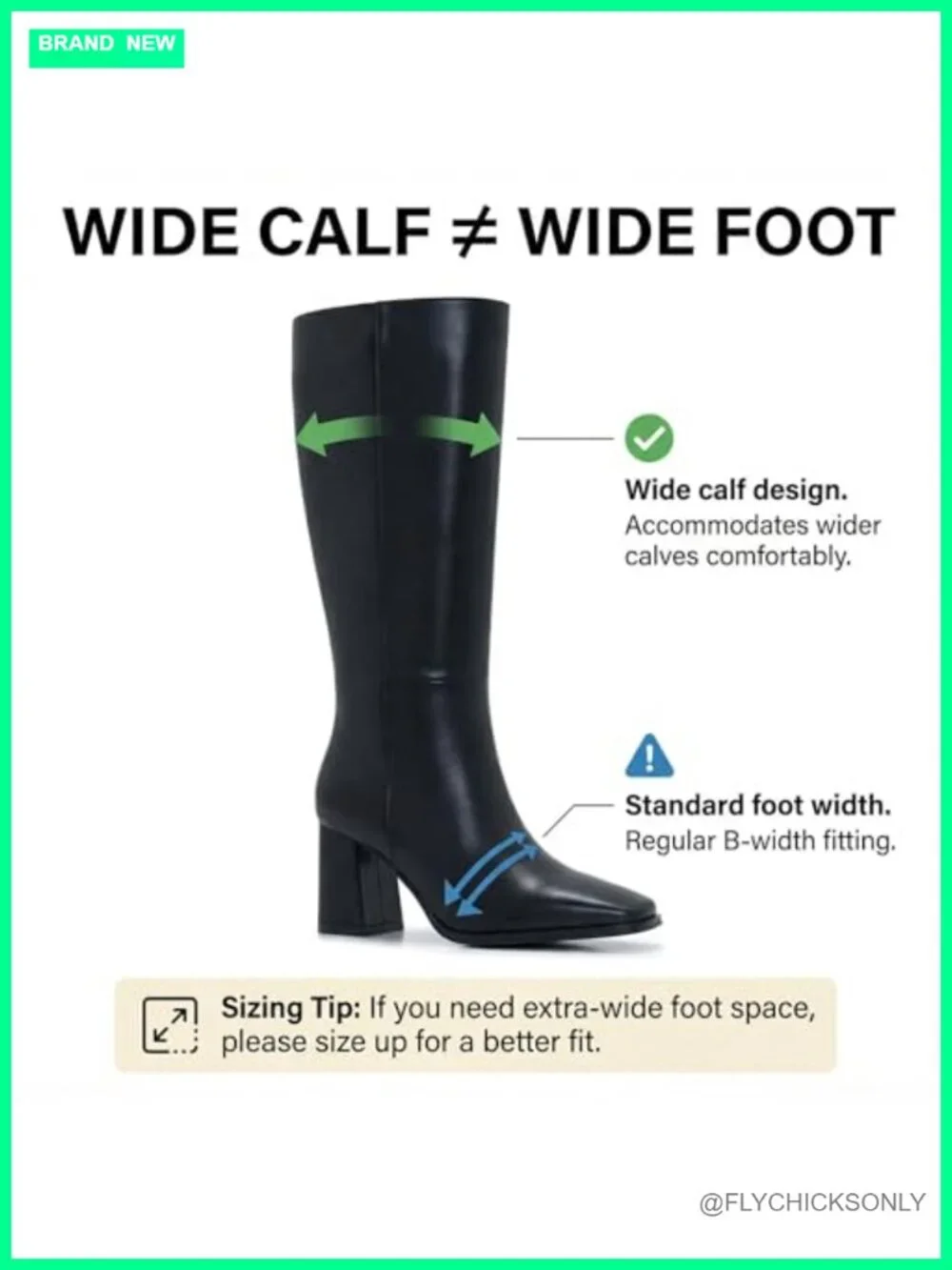 Wide Calf Knee High Boots with Zipper - Square Toe Chunky Heel Fashion Long